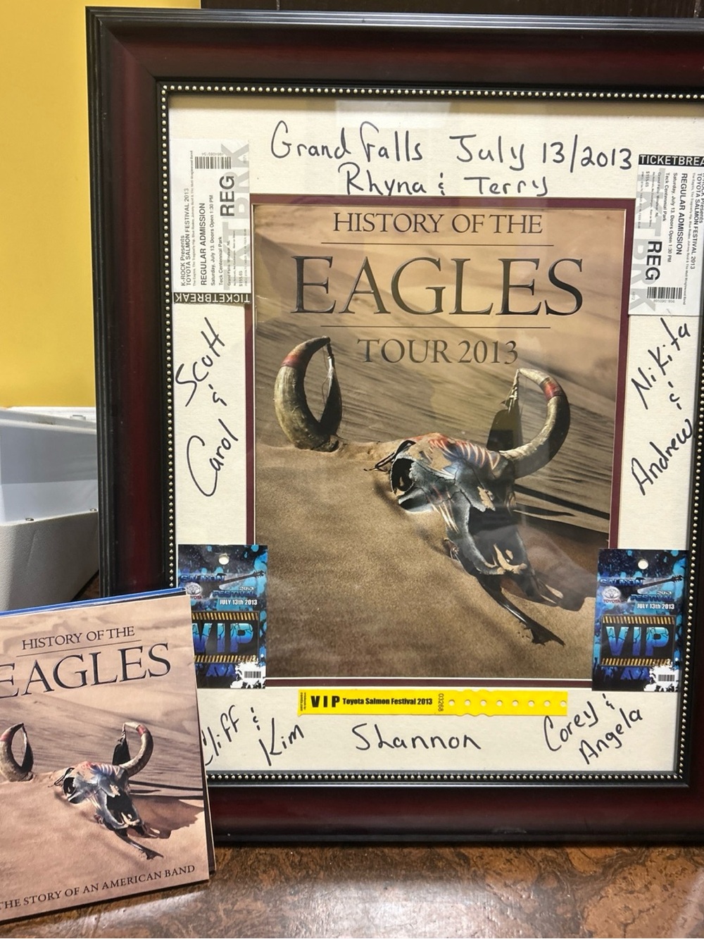 Framed 'History of the Eagles' Wall Art - Brown Frame